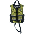 Front view of the Fury Child CGA life vest in black and yellow.