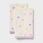 2pk Easter Polka Dot Hand Towel Set