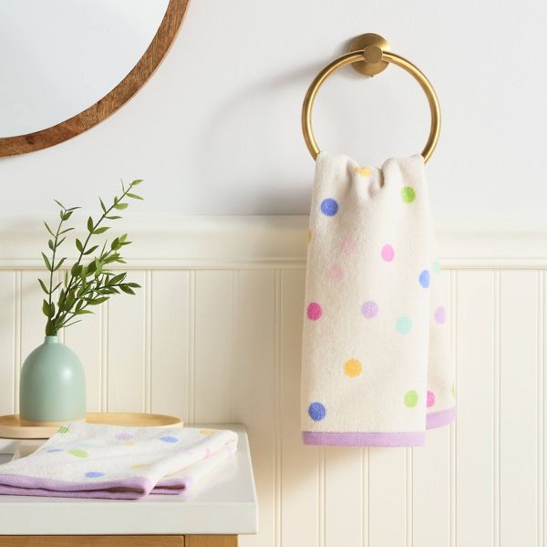 2pk Easter Polka Dot Hand Towel Set