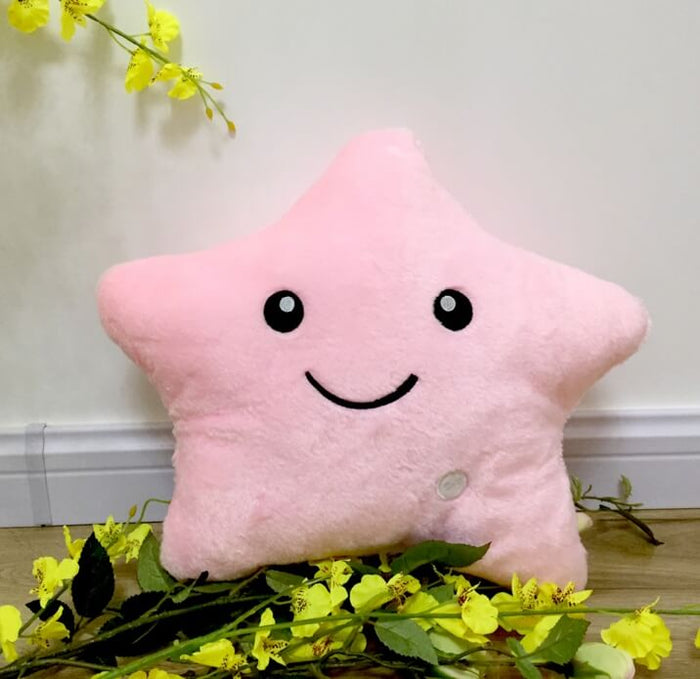 34CM Luminous Star Pillow For Kids | Soft Star Shaped LED Pillow Toy