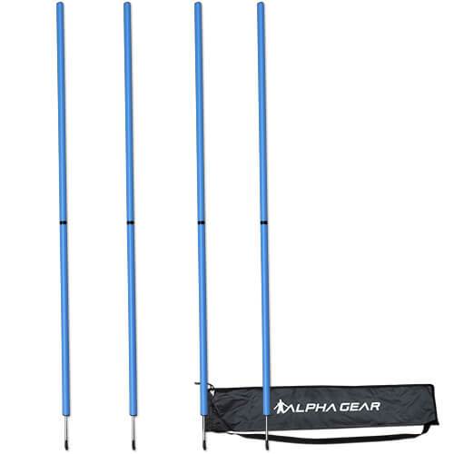 4 PACK AGILITY POLE WITH BAG BLUE Teamwear equipment Alpha Gear