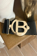 The “Boss Initial” Stretch Belt - Gold