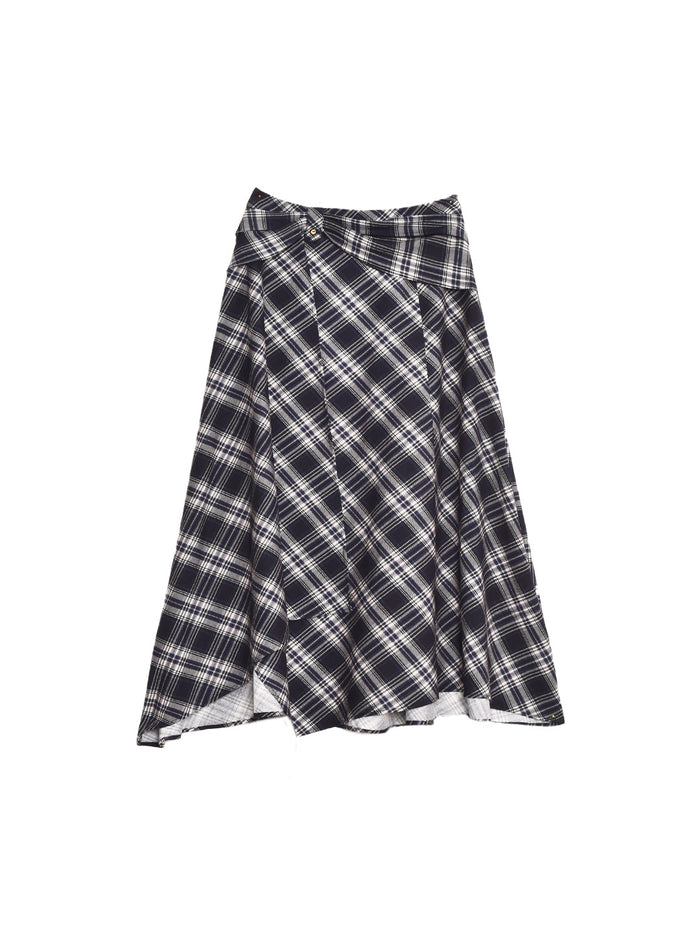 Alayah A-Line Plaid Viscose Skirt