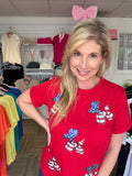 Americana Sequin Balloon Puppy Patriotic Graphic Tee