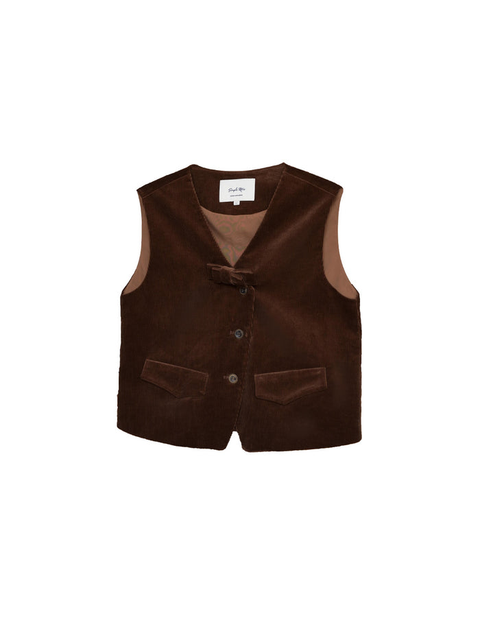 Analia V-Neck Corduroy Vest