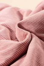 Apricot Pink Corduroy Stand Neck Zipped Puffer Vest – Light Pink