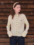 Araceli Round Neck 100% Wool Cardigan