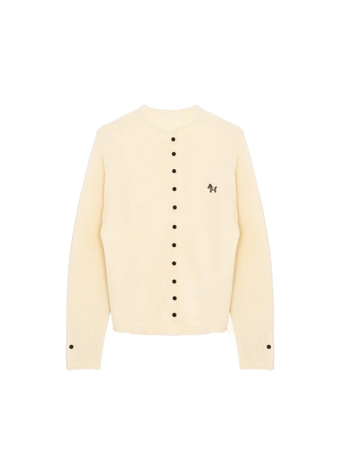 Araceli Round Neck 100% Wool Cardigan