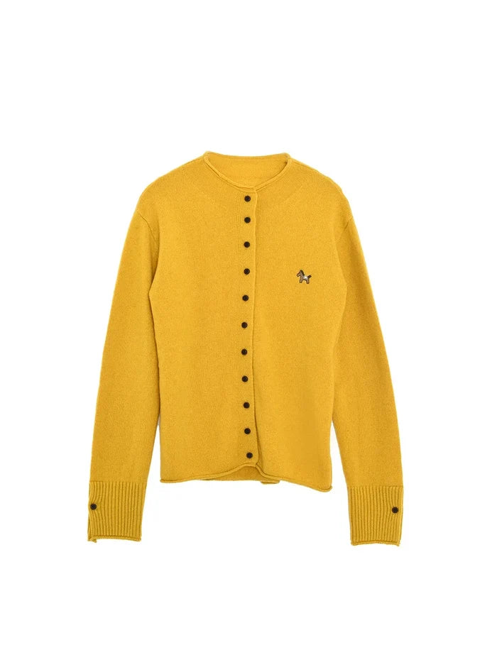 Araceli Round Neck 100% Wool Cardigan
