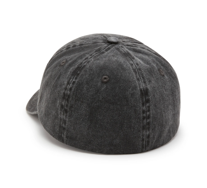 Arched Font Panhead Fitted Baseball Hat - Harley Black