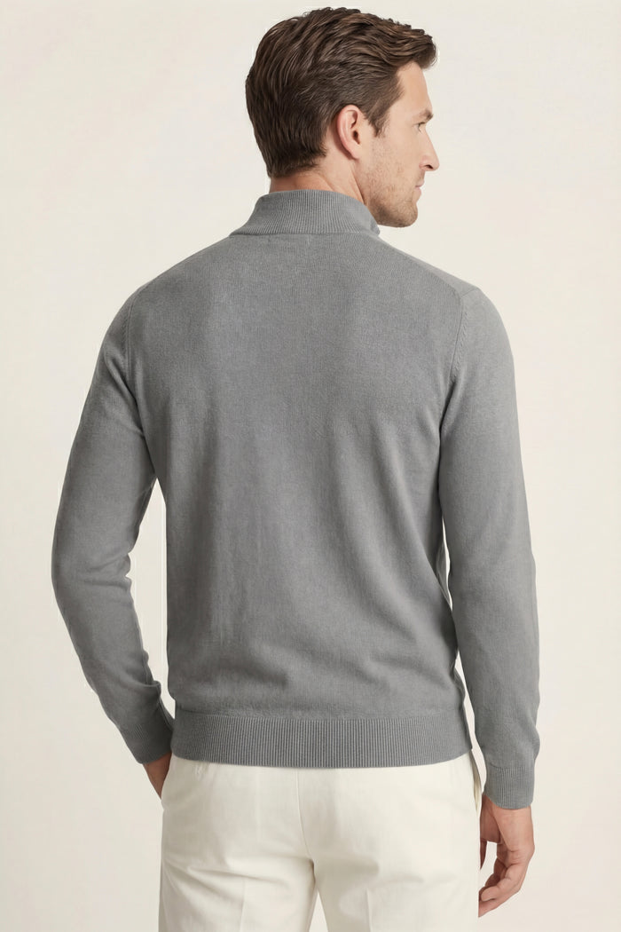 Arlino Quarter Zip Knit Dark Grey
