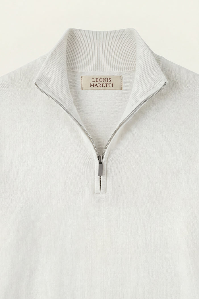 Arlino Quarter Zip Knit White
