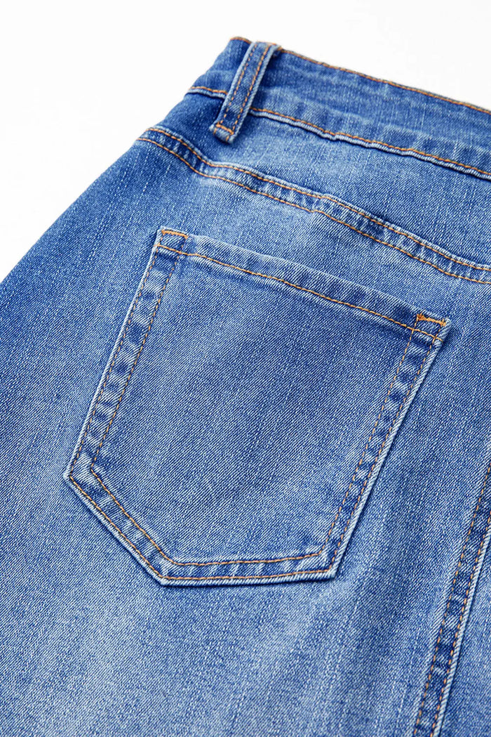 Ashleigh Blue Wrapped Crossed Waist Denim Mini Skirt - Bottoms/Skirts & Petticoat