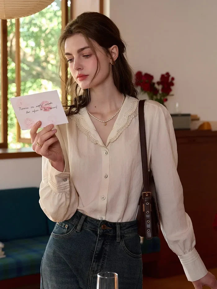 Ashlynn V-Neck Lyocell Blouse