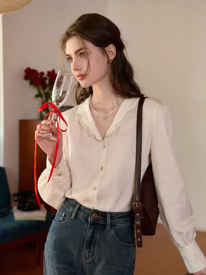 Ashlynn V-Neck Lyocell Blouse