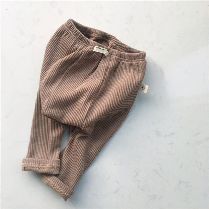 Autumn Baby Ribbed Leggings | Baby Elastic Waist Casual Pants