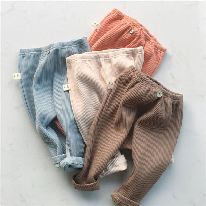 Autumn Baby Ribbed Leggings | Baby Elastic Waist Casual Pants