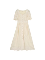 Ayra Sweetheart Neck Puff Sleeves Dress