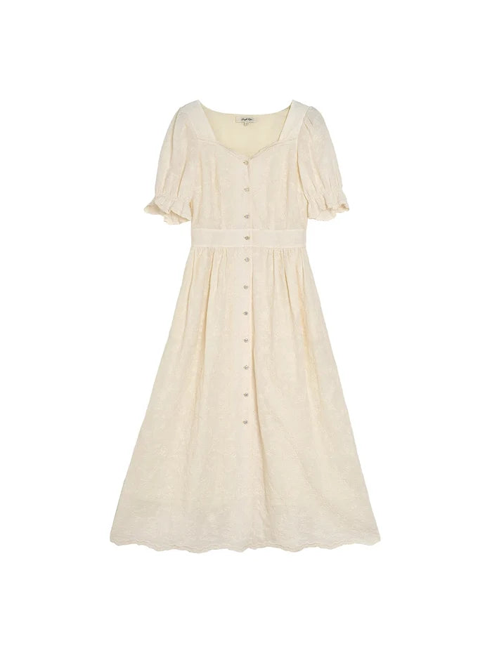 Ayra Sweetheart Neck Puff Sleeves Dress