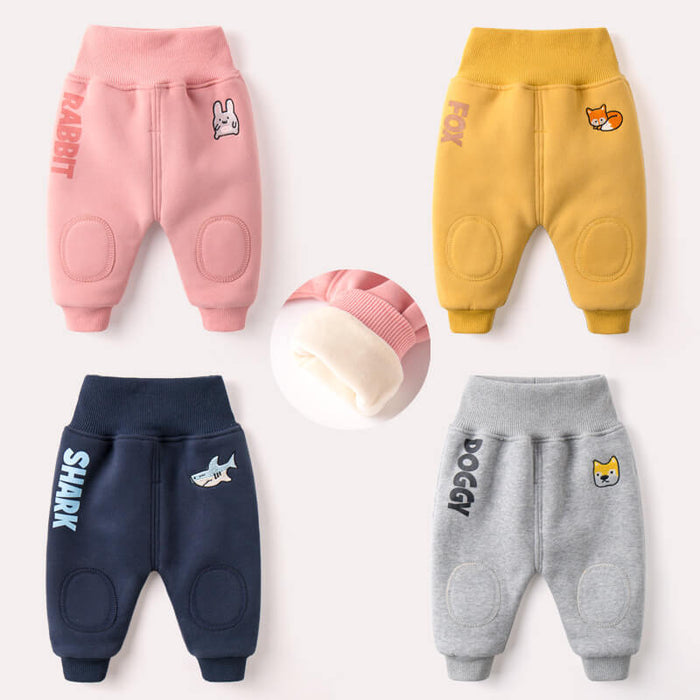 Baby Winter Plus Velvet Big PP Pants | Baby Fleece Lined Pants
