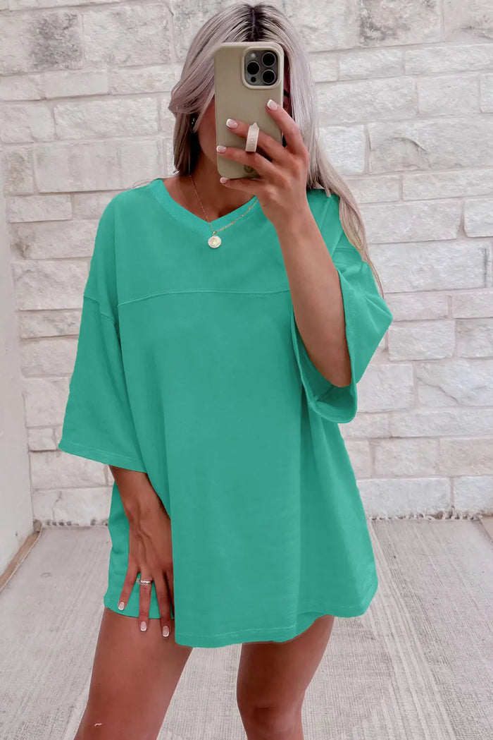 Baggy V Neck Half Sleeve Tee and Shorts Co-ord Set - Two Piece Sets/Short Sets