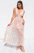 Belladonna Sequin Gown - Nude Pink - Runway Goddess