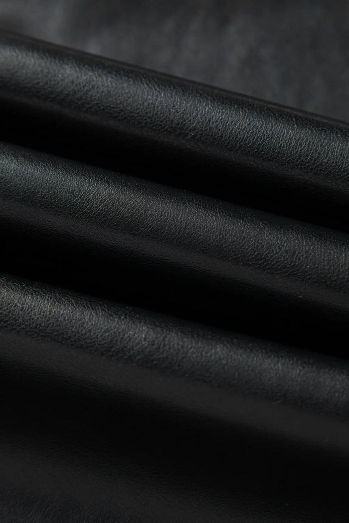 Black Faux Leather Side Slit Maxi Skirt - Occasionwear/skirts