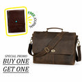 Bogo: Brown Leather Messenger Bag With Tree of Life Journal