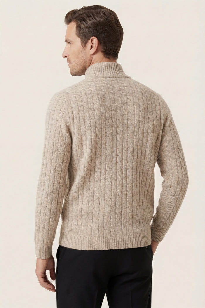 Bolzano Cable Zip Knit Camel