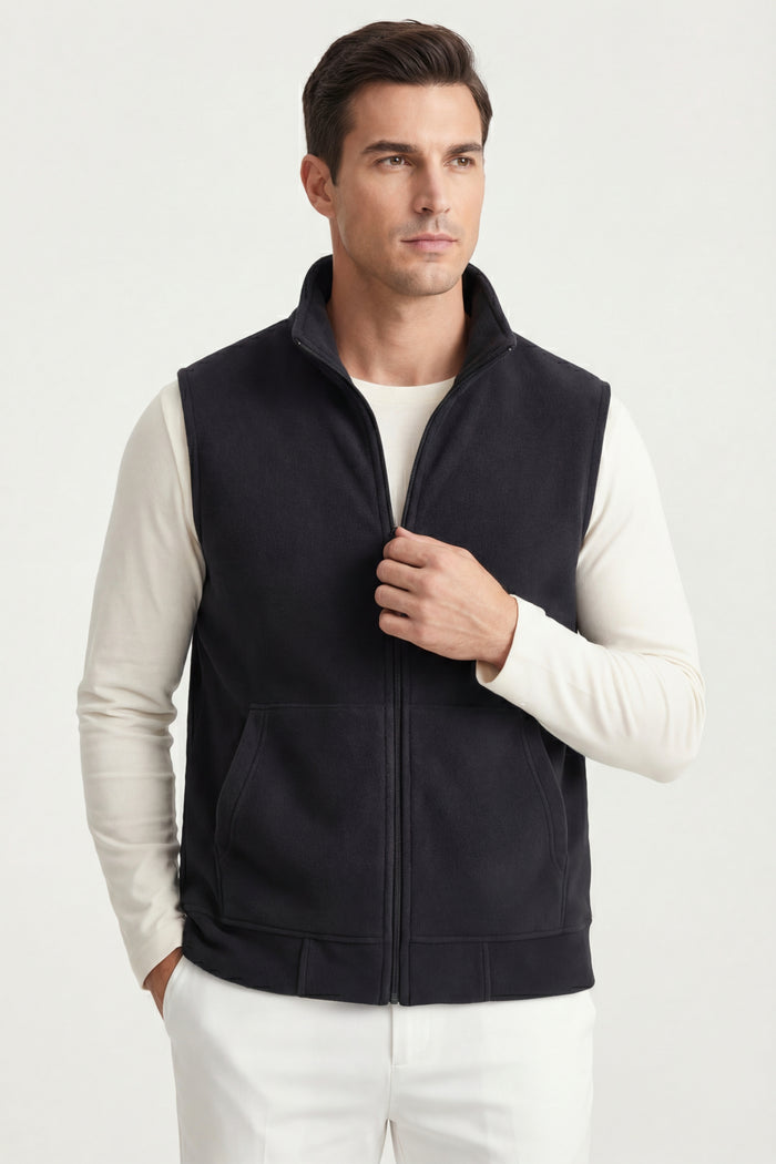 Bormio Zip Fleece Vest Black