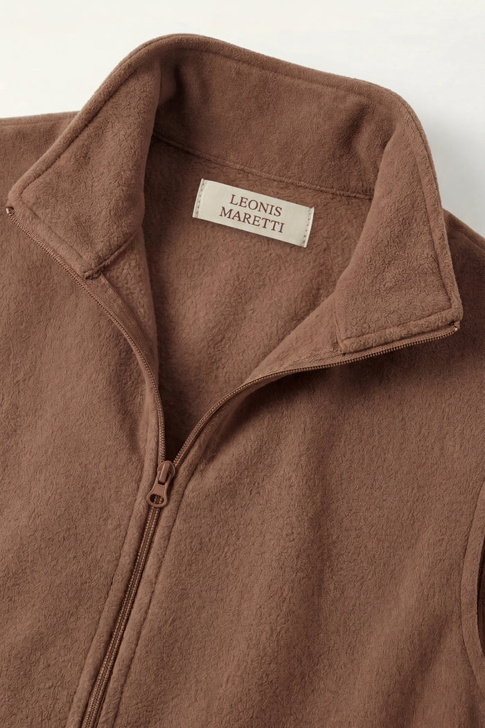 Bormio Zip Fleece Vest Brown