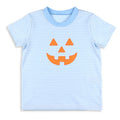 Boys Jack-O-Lantern Shirt - Blue Stripe