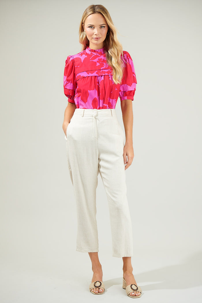 Briff Floral Ever After Mock Neck Blouse