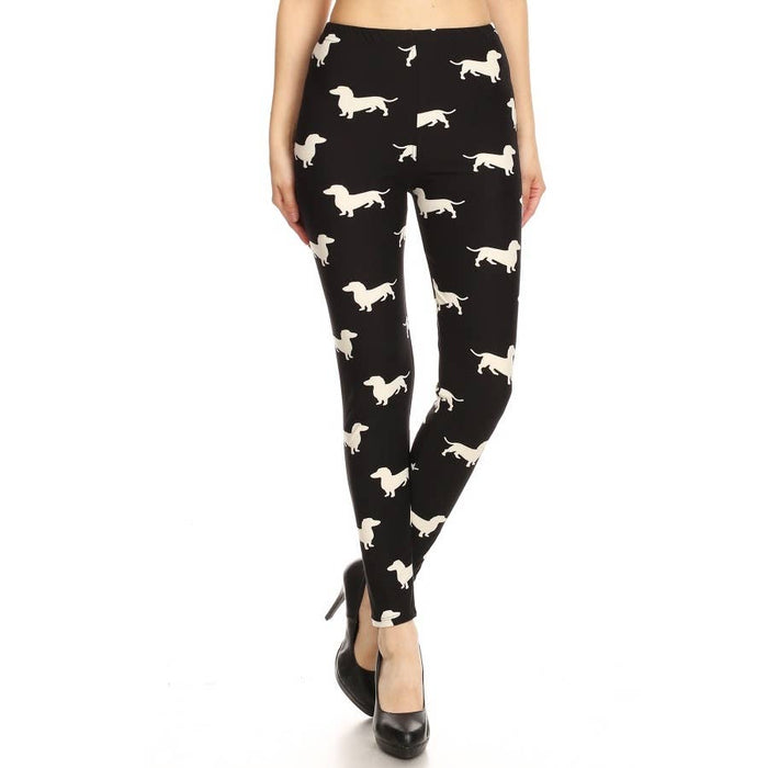 Buttery Soft High Waist Dachshund Print Leggings