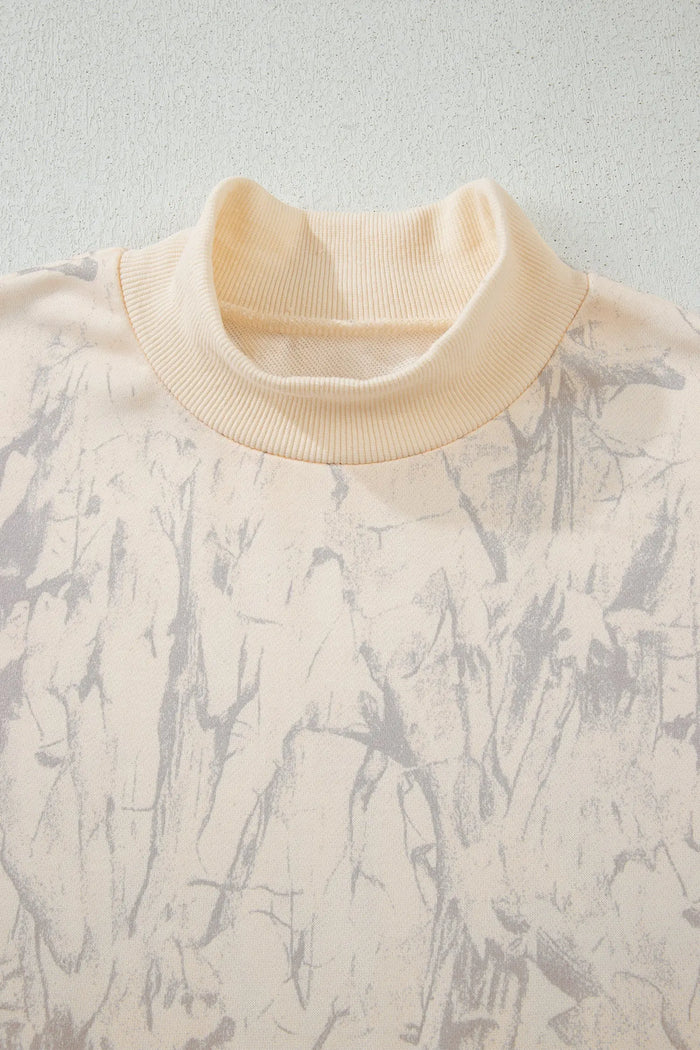 Camo Mock Neck Baggy Sweatshirt - Tops/Sweatshirts & Hoodies