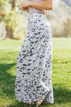 Camo Print Wide Leg Casual Pants