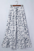Camo Print Wide Leg Casual Pants