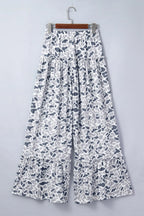 Camo Print Wide Leg Casual Pants