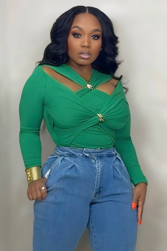 Capri Cutout Luxe Top - Green