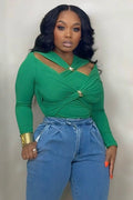 Capri Cutout Luxe Top - Green