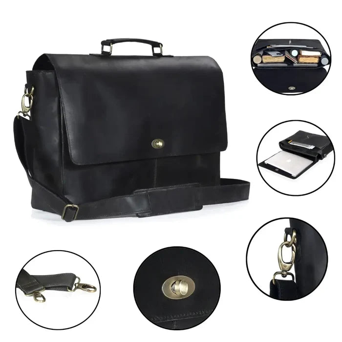 Captain Lawyer Leather Messenger Bag