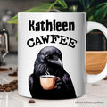 Cawfee Crow Personalized Mug, Funny Bird Lover Gift With Custom Name Personalized Ceramic Mug OrnamentallyYou 12oz Mug Customized