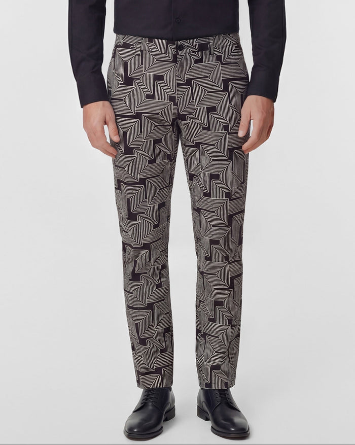CHARLES INTER TWINE BLACK MENS TAILORED PANT