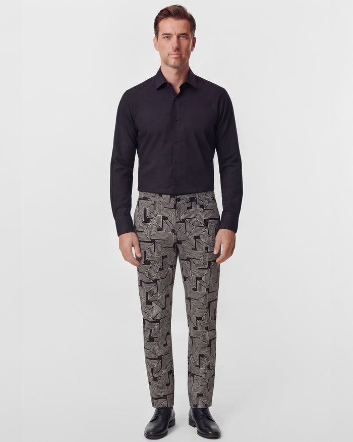 CHARLES INTER TWINE BLACK MENS TAILORED PANT