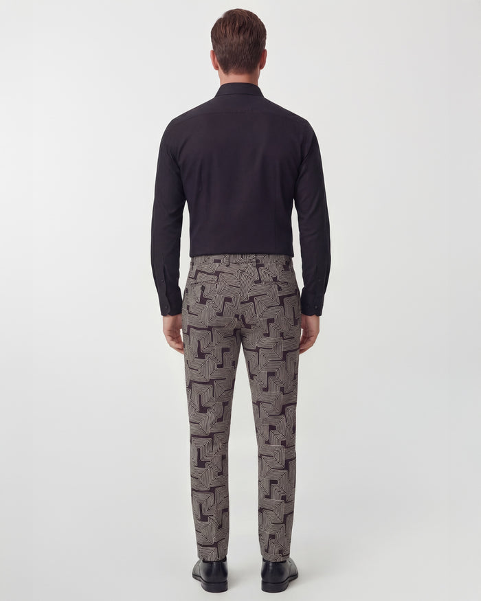 CHARLES INTER TWINE BLACK MENS TAILORED PANT