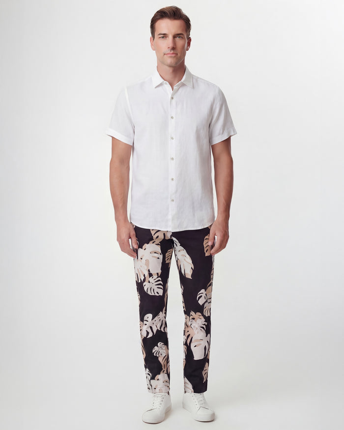 CHARLES MONSTERA FLORAL SMOKE MENS TAILORED PANT