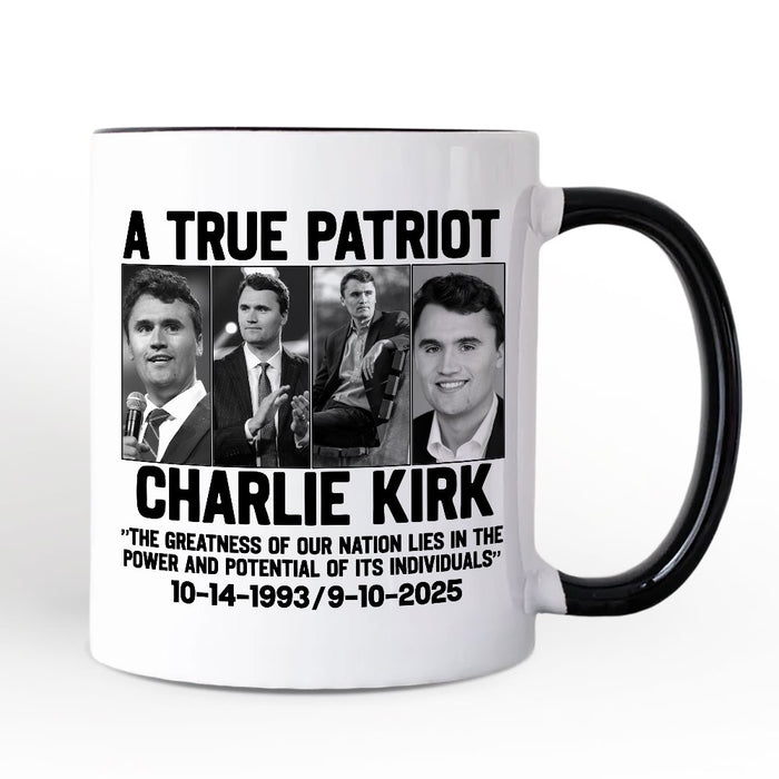 Charlie Kirk American Mug, Made in the USA Memorial Gift Personalized Ceramic Mug OrnamentallyYou