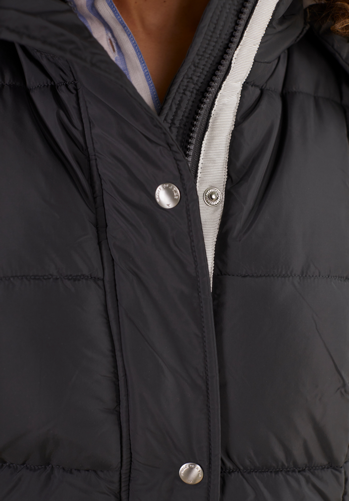 Chatsworth Longline Puffer Coat - Charcoal - Whale Of A Time Clothing