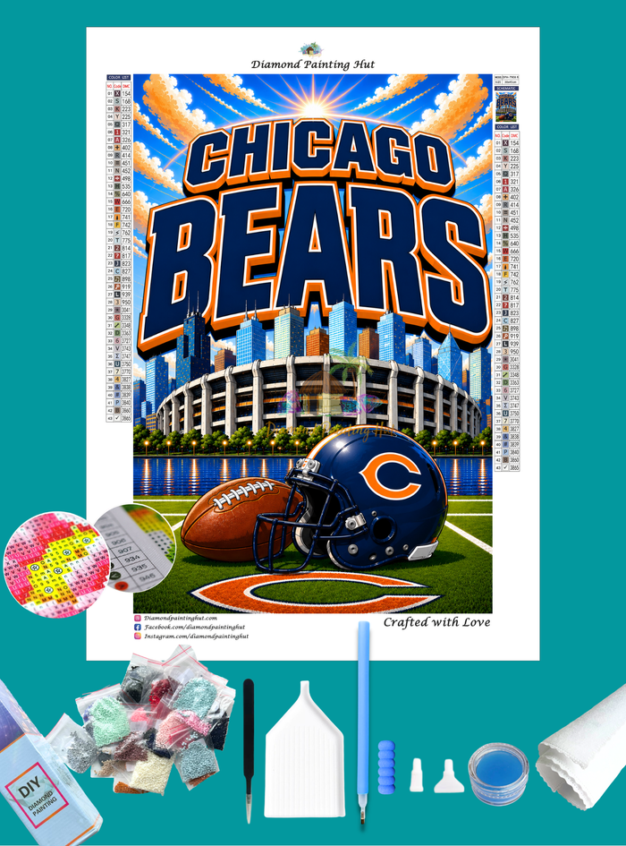 Chicago NFL Skyline Diamond Painting