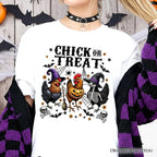 Chick or Treat Chicken T-Shirt, Funny Farmhouse Halloween Tee T-Shirts OrnamentallyYou